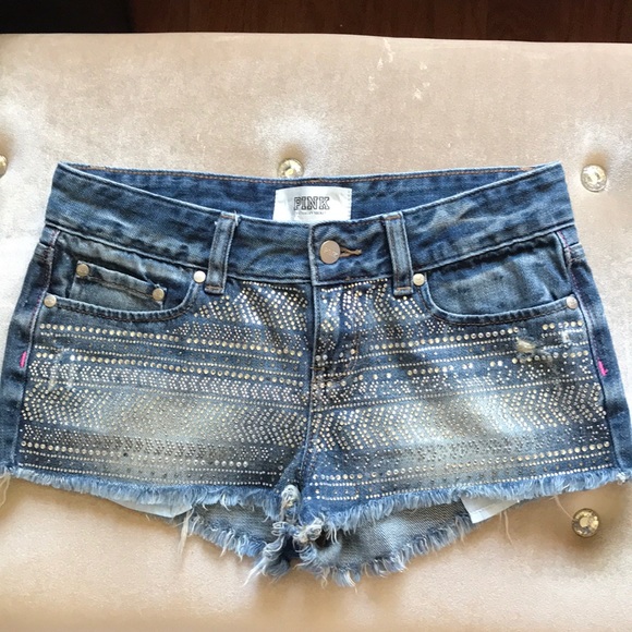 PINK Victoria's Secret Pants - Victoria Secret PINK Sequined Cheeky jean cutoffs